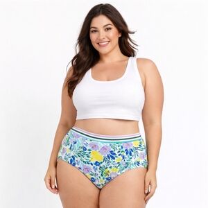 Adore Me Gisele Contour Plus Paradise Bouquet Print Swim Bikini Bottoms Size 1X